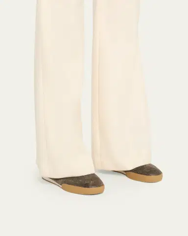 Chloé Kick Crackled Leather Retro Low-Top Sneakers | Thumbnail 4 Chloé Kick Crackled Leather Retro Low-Top Sneakers | Thumbnail 4