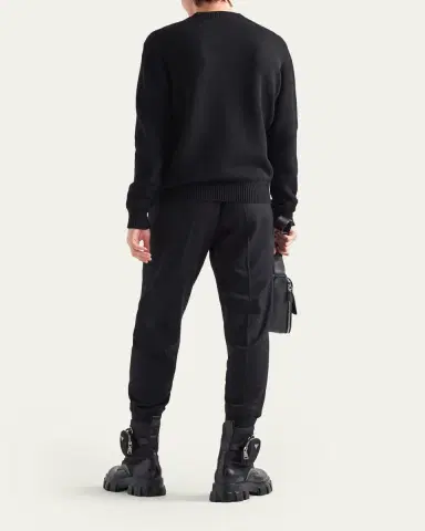 Prada Men's Cashmere Logo Crewneck Sweater | Thumbnail 3 Prada Men's Cashmere Logo Crewneck Sweater | Thumbnail 3