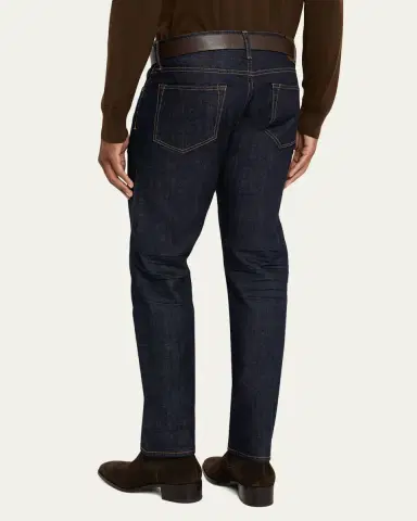 Tom Ford Men's Dark Rinse Selvedge Straight-Fit Jeans | Thumbnail 3 Tom Ford Men's Dark Rinse Selvedge Straight-Fit Jeans | Thumbnail 3