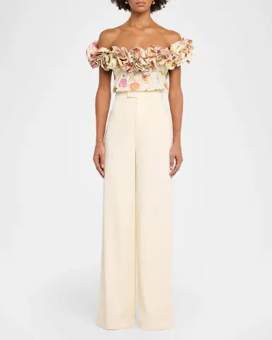 Carolina Herrera Rose Off-The-Shoulder Floral Cotton Top | Thumbnail 6 Carolina Herrera Rose Off-The-Shoulder Floral Cotton Top | Thumbnail 6