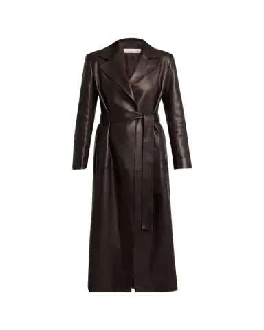 The Row Raisa Belted Leather Coat | Thumbnail 1 The Row Raisa Belted Leather Coat | Thumbnail 1