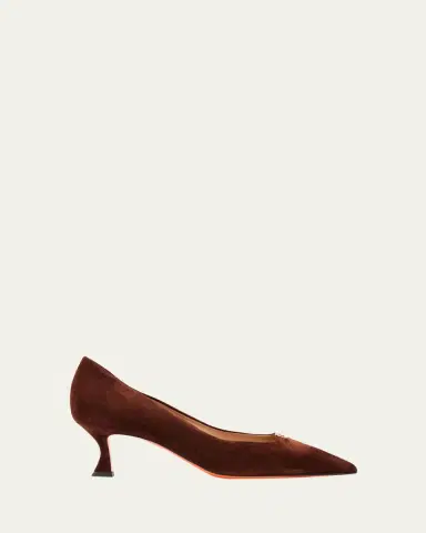 Santoni 55mm Sabine Suede Buckle Pumps | Thumbnail 6 Santoni 55mm Sabine Suede Buckle Pumps | Thumbnail 6