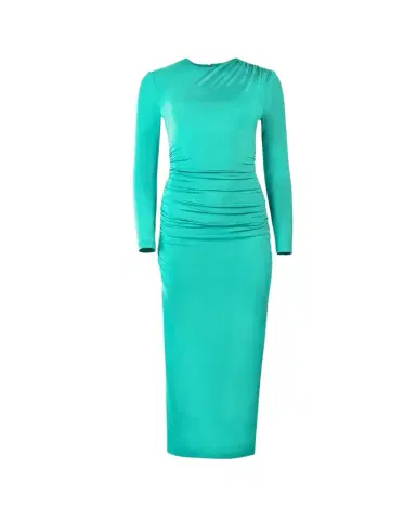 Carolina Herrera Ruched Long-Sleeve Midi Dress | Thumbnail 1 Carolina Herrera Ruched Long-Sleeve Midi Dress | Thumbnail 1
