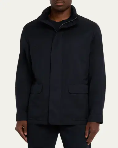 Zegna Men's Technical Full-Zip Car Coat | Thumbnail 8 Zegna Men's Technical Full-Zip Car Coat | Thumbnail 8