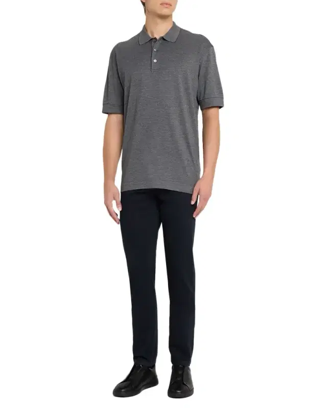 Men's Cotton and Silk Tipped Polo Shirt Men's Cotton and Silk Tipped Polo Shirt