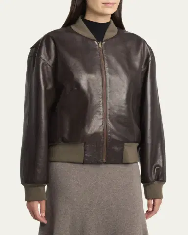 The Row Morisel Leather Bomber Jacket | Thumbnail 4 The Row Morisel Leather Bomber Jacket | Thumbnail 4