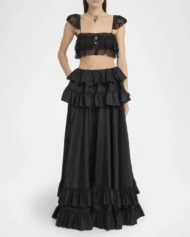 Chloé Ruffled Silk Maxi Skirt | Thumbnail 6 Chloé Ruffled Silk Maxi Skirt | Thumbnail 6