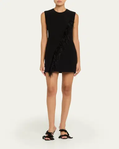 A.L.C. Beck Feather-Trim Mini Dress | Thumbnail 2 A.L.C. Beck Feather-Trim Mini Dress | Thumbnail 2