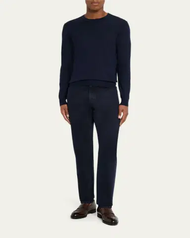 ZEGNA Men's Slim-Fit Marbled Cotton Five-Pocket Pants | Thumbnail 6 ZEGNA Men's Slim-Fit Marbled Cotton Five-Pocket Pants | Thumbnail 6
