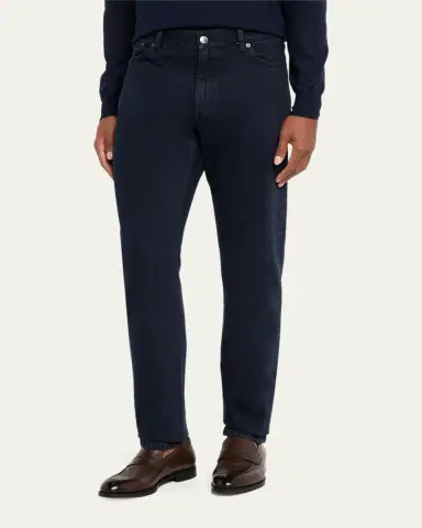 ZEGNA Men's Slim-Fit Marbled Cotton Five-Pocket Pants | Thumbnail 8 ZEGNA Men's Slim-Fit Marbled Cotton Five-Pocket Pants | Thumbnail 8