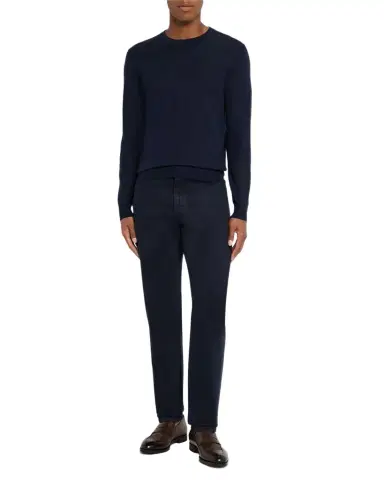 ZEGNA Men's Slim-Fit Marbled Cotton Five-Pocket Pants | Thumbnail 1 ZEGNA Men's Slim-Fit Marbled Cotton Five-Pocket Pants | Thumbnail 1