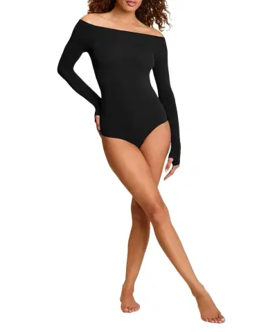 Commando Ballet Off-Shoulder Microfiber Bodysuit | Thumbnail 1 Commando Ballet Off-Shoulder Microfiber Bodysuit | Thumbnail 1