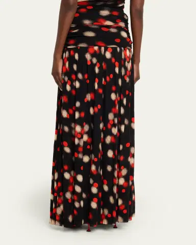 Diane von Furstenberg Nathalie Draped Dot-Print Mesh Maxi Skirt | Thumbnail 3 Diane von Furstenberg Nathalie Draped Dot-Print Mesh Maxi Skirt | Thumbnail 3