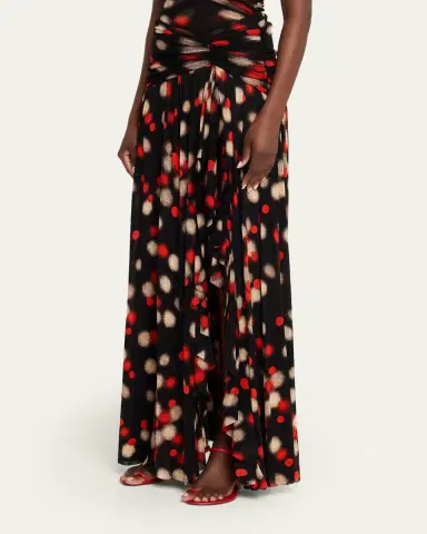 Diane von Furstenberg Nathalie Draped Dot-Print Mesh Maxi Skirt | Thumbnail 4 Diane von Furstenberg Nathalie Draped Dot-Print Mesh Maxi Skirt | Thumbnail 4