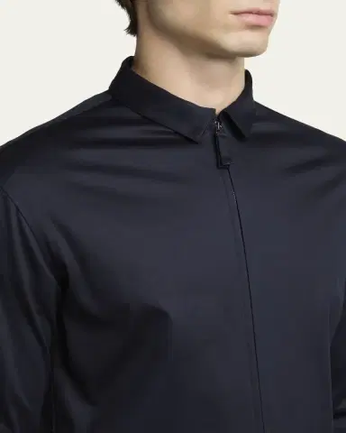 Giorgio Armani Men's Cotton Full-Zip Overshirt | Thumbnail 5 Giorgio Armani Men's Cotton Full-Zip Overshirt | Thumbnail 5