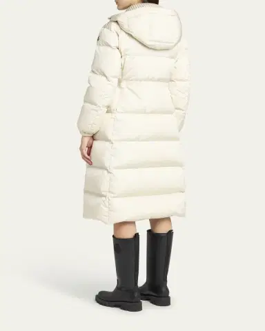 Moncler Chamer Long Hooded Down Coat with Detachable Dickey | Thumbnail 3 Moncler Chamer Long Hooded Down Coat with Detachable Dickey | Thumbnail 3