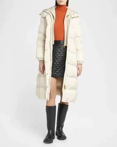 Moncler Chamer Long Hooded Down Coat with Detachable Dickey | Thumbnail 6 Moncler Chamer Long Hooded Down Coat with Detachable Dickey | Thumbnail 6