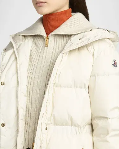 Moncler Chamer Long Hooded Down Coat with Detachable Dickey | Thumbnail 9 Moncler Chamer Long Hooded Down Coat with Detachable Dickey | Thumbnail 9