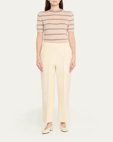 Loro Piana Fobello Cashmere Striped Crewneck Sweater | Thumbnail 2 Loro Piana Fobello Cashmere Striped Crewneck Sweater | Thumbnail 2