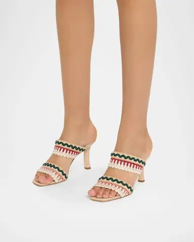 Manolo Blahnik 90mm Mabecomu Embroidered Mule Sandals | Thumbnail 6 Manolo Blahnik 90mm Mabecomu Embroidered Mule Sandals | Thumbnail 6
