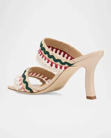 Manolo Blahnik 90mm Mabecomu Embroidered Mule Sandals | Thumbnail 8 Manolo Blahnik 90mm Mabecomu Embroidered Mule Sandals | Thumbnail 8