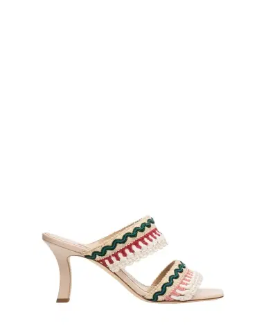 Manolo Blahnik 90mm Mabecomu Embroidered Mule Sandals | Thumbnail 1 Manolo Blahnik 90mm Mabecomu Embroidered Mule Sandals | Thumbnail 1