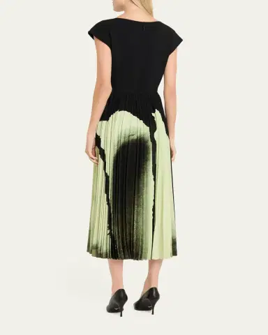 Jason Wu Collection Pleated Abstract-Print Midi Dress | Thumbnail 3 Jason Wu Collection Pleated Abstract-Print Midi Dress | Thumbnail 3