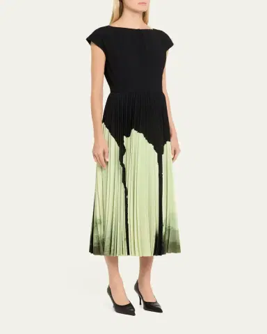 Jason Wu Collection Pleated Abstract-Print Midi Dress | Thumbnail 4 Jason Wu Collection Pleated Abstract-Print Midi Dress | Thumbnail 4