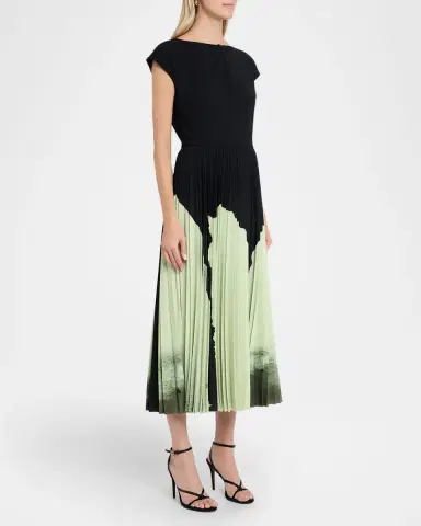 Jason Wu Collection Pleated Abstract-Print Midi Dress | Thumbnail 8 Jason Wu Collection Pleated Abstract-Print Midi Dress | Thumbnail 8