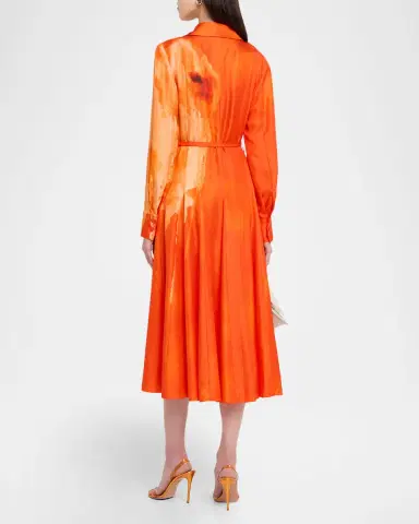 Jason Wu Collection Pleated Watercolor-Print Silk Midi Shirtdress | Thumbnail 7 Jason Wu Collection Pleated Watercolor-Print Silk Midi Shirtdress | Thumbnail 7