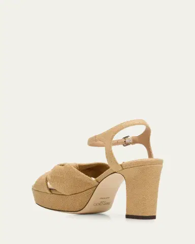 Jimmy Choo 80mm Heloise Linen Platform Sandals | Thumbnail 4 Jimmy Choo 80mm Heloise Linen Platform Sandals | Thumbnail 4