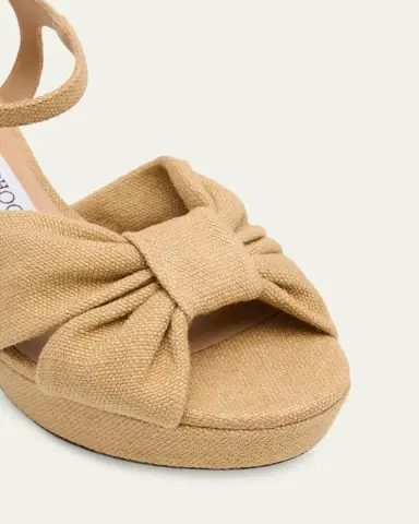 Jimmy Choo 80mm Heloise Linen Platform Sandals | Thumbnail 5 Jimmy Choo 80mm Heloise Linen Platform Sandals | Thumbnail 5