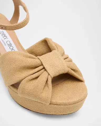 Jimmy Choo 80mm Heloise Linen Platform Sandals | Thumbnail 9 Jimmy Choo 80mm Heloise Linen Platform Sandals | Thumbnail 9