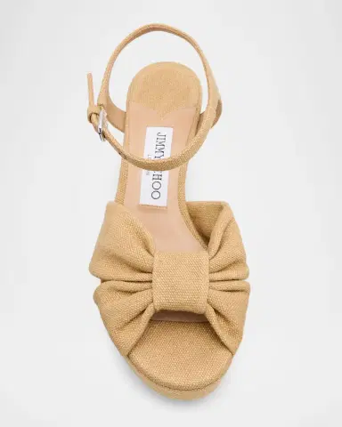 Jimmy Choo 80mm Heloise Linen Platform Sandals | Thumbnail 10 Jimmy Choo 80mm Heloise Linen Platform Sandals | Thumbnail 10