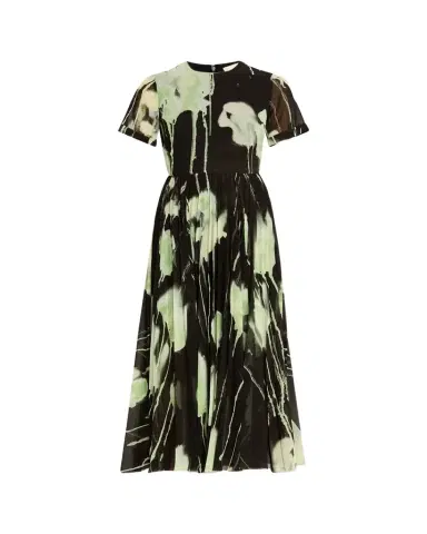 Jason Wu Collection Pleated Watercolor-Print Midi Dress | Thumbnail 1 Jason Wu Collection Pleated Watercolor-Print Midi Dress | Thumbnail 1