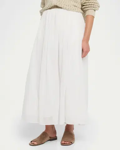 Brunello Cucinelli Cotton Organza Pull-On Midi Skirt | Thumbnail 4 Brunello Cucinelli Cotton Organza Pull-On Midi Skirt | Thumbnail 4