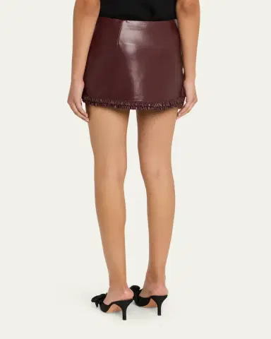 LoveShackFancy Noala Faux Leather Mini Skirt | Thumbnail 3 LoveShackFancy Noala Faux Leather Mini Skirt | Thumbnail 3