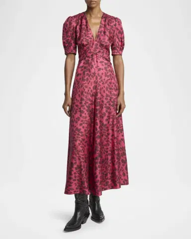 Gabriela Hearst Larkin Printed Satin Puff-Sleeve Midi Dress | Thumbnail 11 Gabriela Hearst Larkin Printed Satin Puff-Sleeve Midi Dress | Thumbnail 11