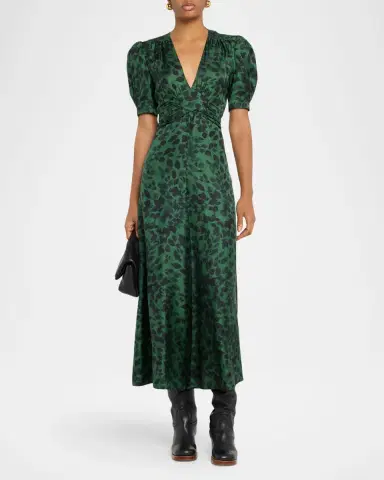 Gabriela Hearst Larkin Printed Satin Puff-Sleeve Midi Dress | Thumbnail 15 Gabriela Hearst Larkin Printed Satin Puff-Sleeve Midi Dress | Thumbnail 15