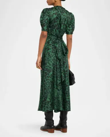 Gabriela Hearst Larkin Printed Satin Puff-Sleeve Midi Dress | Thumbnail 16 Gabriela Hearst Larkin Printed Satin Puff-Sleeve Midi Dress | Thumbnail 16