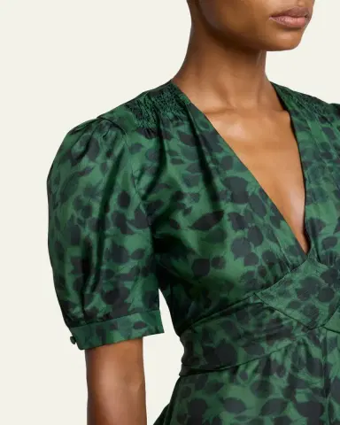 Gabriela Hearst Larkin Printed Satin Puff-Sleeve Midi Dress | Thumbnail 9 Gabriela Hearst Larkin Printed Satin Puff-Sleeve Midi Dress | Thumbnail 9