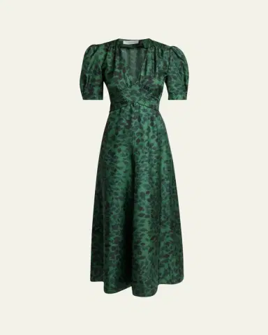Gabriela Hearst Larkin Printed Satin Puff-Sleeve Midi Dress | Thumbnail 10 Gabriela Hearst Larkin Printed Satin Puff-Sleeve Midi Dress | Thumbnail 10