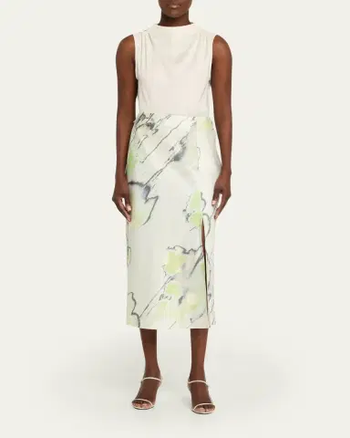 Jason Wu Collection Watercolor Crepe Satin Slip Midi Skirt | Thumbnail 2 Jason Wu Collection Watercolor Crepe Satin Slip Midi Skirt | Thumbnail 2