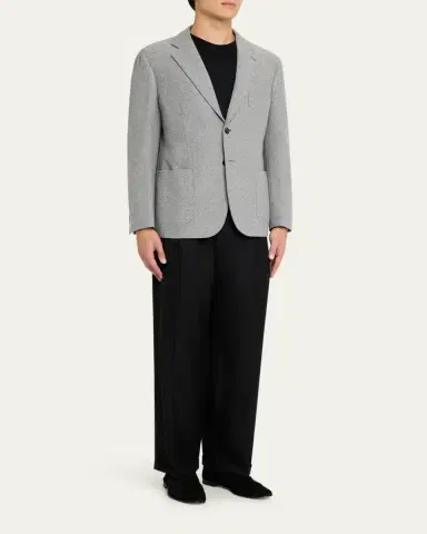 Giorgio Armani Men's Birdseye Cashmere Single-Breasted Blazer | Thumbnail 2 Giorgio Armani Men's Birdseye Cashmere Single-Breasted Blazer | Thumbnail 2
