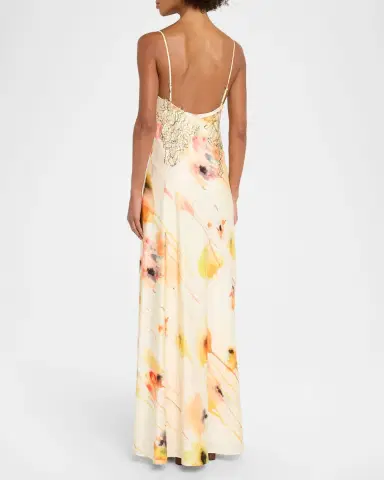 Jason Wu Collection Watercolor Floral Lace-Trim Slip Gown | Thumbnail 7 Jason Wu Collection Watercolor Floral Lace-Trim Slip Gown | Thumbnail 7
