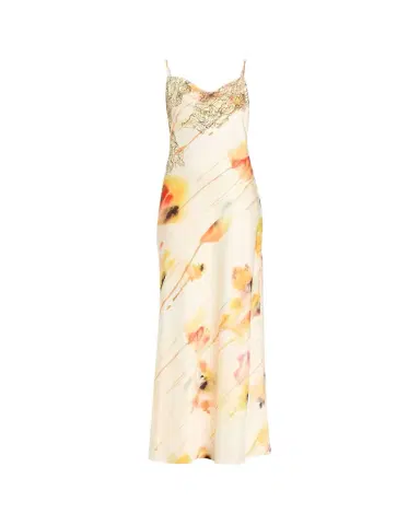 Jason Wu Collection Watercolor Floral Lace-Trim Slip Gown | Thumbnail 1 Jason Wu Collection Watercolor Floral Lace-Trim Slip Gown | Thumbnail 1