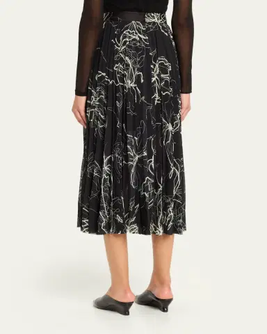 Jason Wu Collection Pleated Floral-Print Chiffon Midi Skirt | Thumbnail 3 Jason Wu Collection Pleated Floral-Print Chiffon Midi Skirt | Thumbnail 3