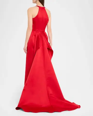 Atelier Prabal Gurung Caroline Satin Halter Column Gown With Detachable Train | Thumbnail 7 Atelier Prabal Gurung Caroline Satin Halter Column Gown With Detachable Train | Thumbnail 7