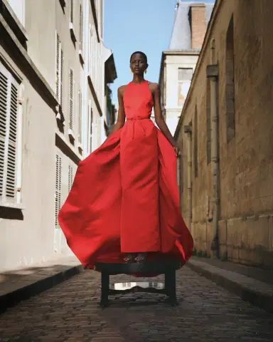 Atelier Prabal Gurung Caroline Satin Halter Column Gown With Detachable Train | Thumbnail 9 Atelier Prabal Gurung Caroline Satin Halter Column Gown With Detachable Train | Thumbnail 9