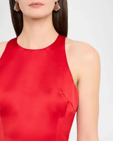Atelier Prabal Gurung Caroline Satin Halter Column Gown With Detachable Train | Thumbnail 10 Atelier Prabal Gurung Caroline Satin Halter Column Gown With Detachable Train | Thumbnail 10